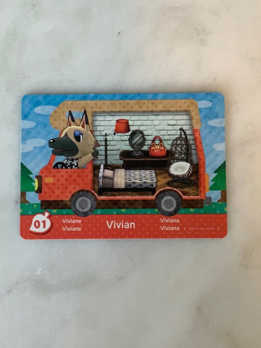 Vivian 01 Animal Crossing Welcome Home Amiibo card RV series mint new unscanned
